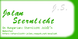 jolan sternlicht business card